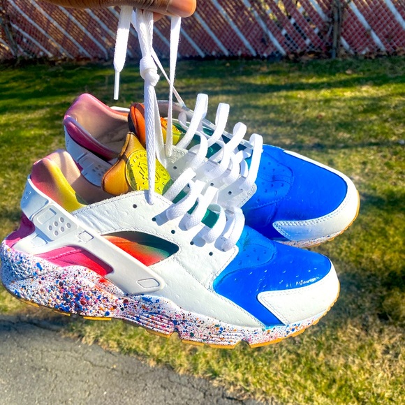 Nike | Shoes | Custom Rainbow Huaraches Size 3 Customzied | Poshmark